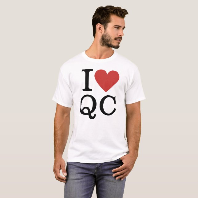 I ❤️ kvalitetskontroll för ANPASSNINGSBAR Manar fö T Shirt (Hel framsida)