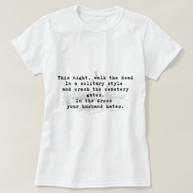 I kväll, gå de döda i en solitär stil - M T Shirt (Design framsida)