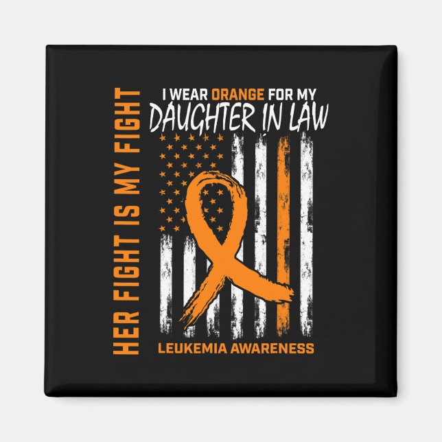 I lag Leukemia Cancer Awareness American Flagga Magnet (Framsidan)
