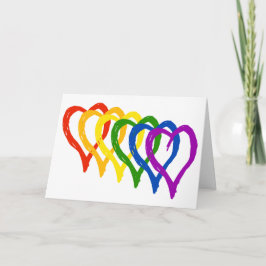 I lagra hjärtor för valentingay prideregnbåge helgkort