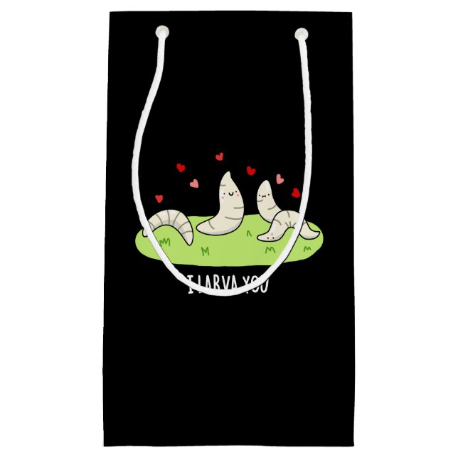 I Larvae You Funny Larvae Kärlek Pun Mörk BG (Framsidan)