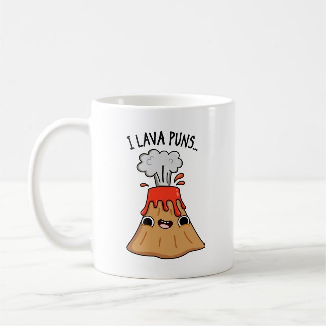 I Lava Puns Funny Geology Volcano Pun Kaffemugg (Vänster)