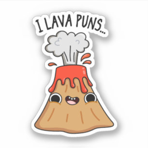 I Lava Puns Funny Geology Volcano Pun Klistermärken