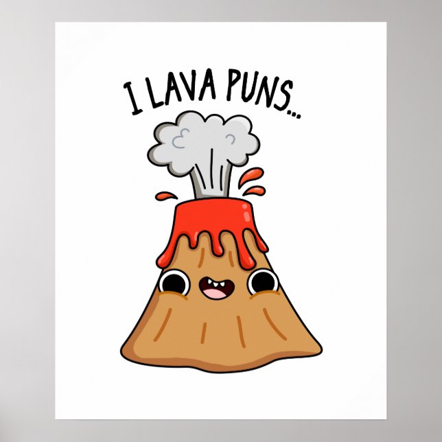 I Lava Puns Funny Geology Volcano Pun Poster (Framsidan)