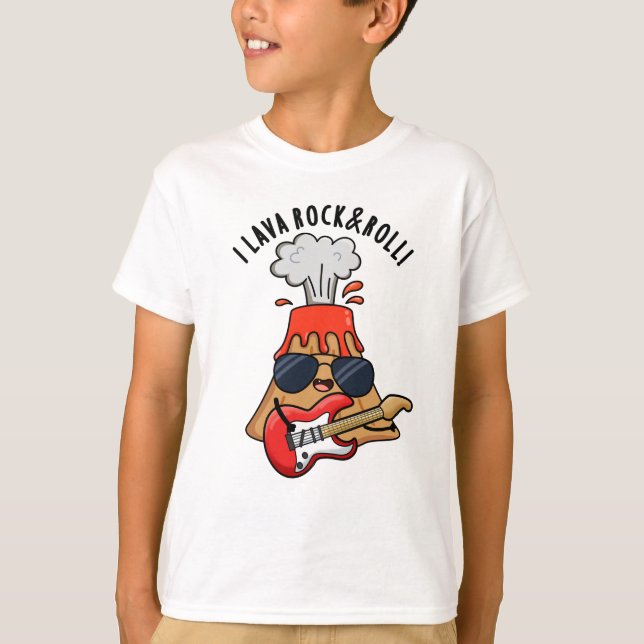 I Lava Rock and roll Funny Volcano Pun T Shirt (Framsida)
