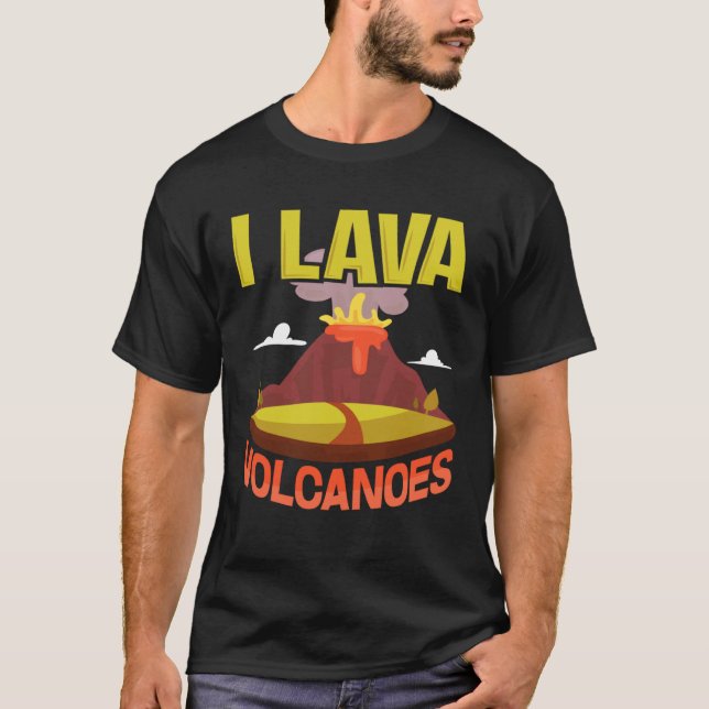 I Lava Volcanoes  Fun Pun Geology Geode T Shirt (Framsida)