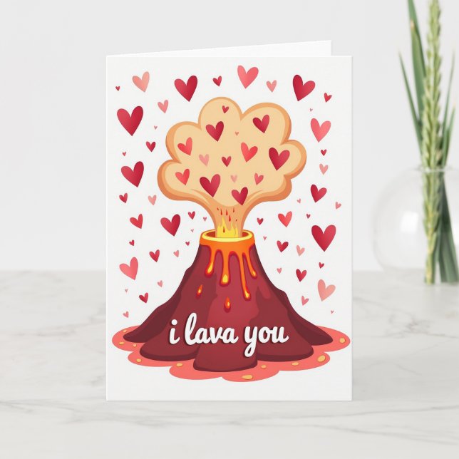 I Lava You Funny Love Volcano Card Kort (Framsida)