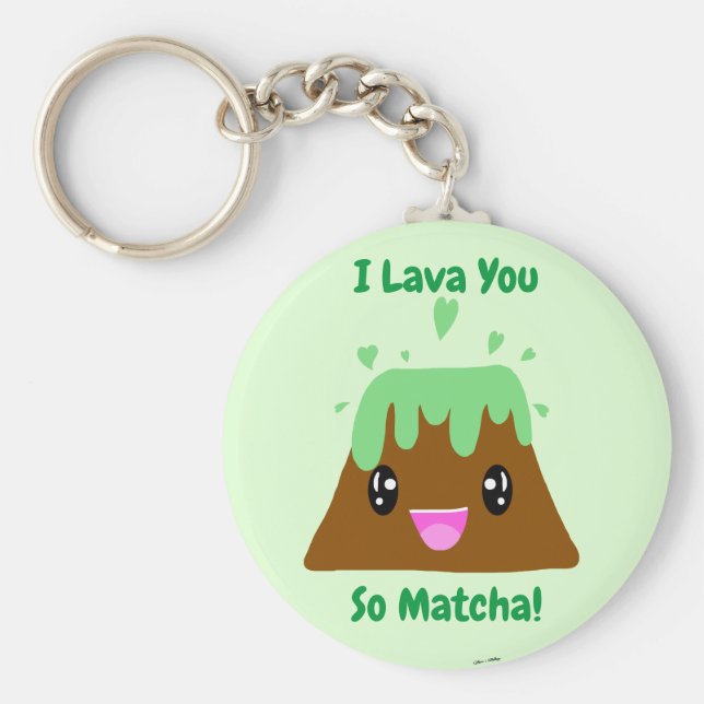 I Lava You Matcha Kawaii Grönt Tea Lava Cake Nyckelring (Framsidan)