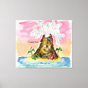 I Lava You Volcano Stretched Canvas