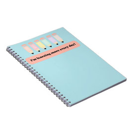I Learn More Every Day!" Notebook Cover - Inspirin Anteckningsbok