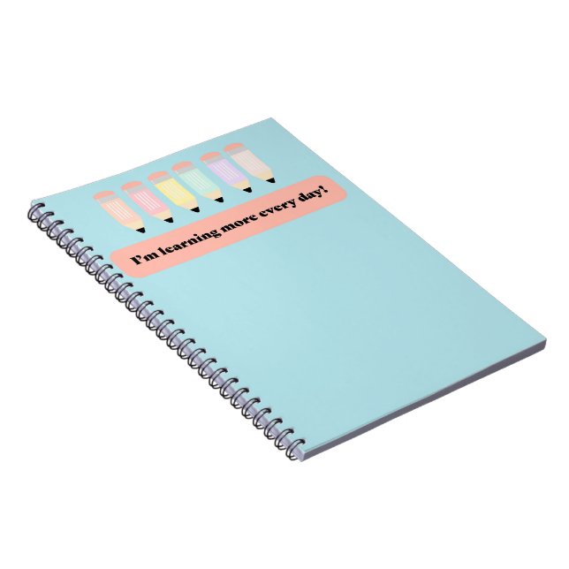 I Learn More Every Day!" Notebook Cover - Inspirin Anteckningsbok (Högra Sidan)