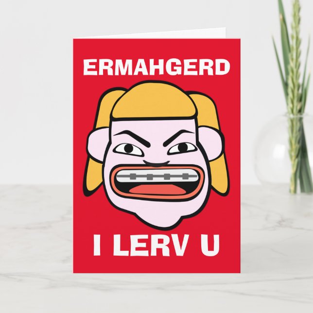 I Lerv U Valentines day Helgkort (Framsida)
