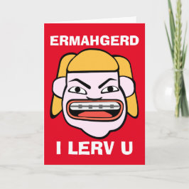 I Lerv U Valentines day Helgkort