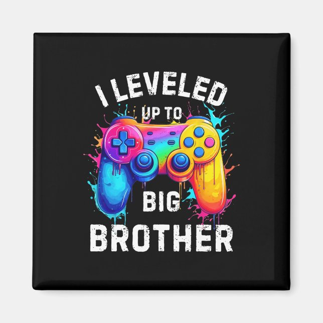I Leveled Up To Big Brother Funny Gamer Splash Art Magnet (Framsidan)