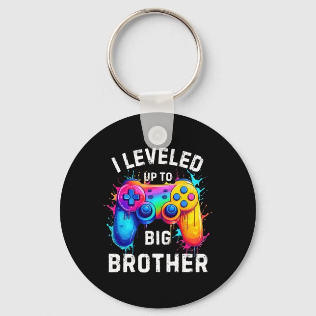 I Leveled Up To Big Brother Funny Gamer Splash Art Nyckelring (Framsida)