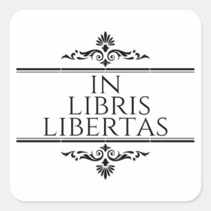 I Libris Libertas - i Bokar Freedom Fyrkantigt Klistermärke