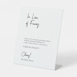 I Lieu Favors Eco-Friendly Charity Bröllop Sign