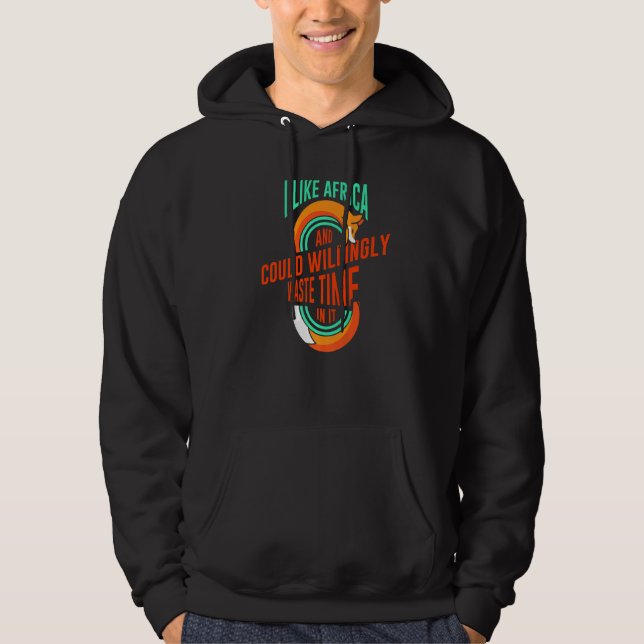 I like Africa and Could Willingly  Mens Safari Tra Hoodie (Framsida)