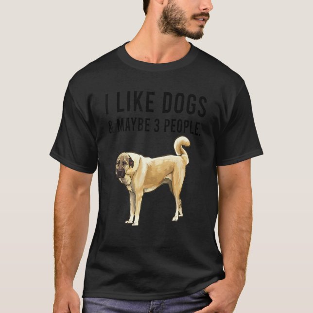 I Like Anatolian Shepherd Dogs And Maybe 3 People T Shirt (Framsida)