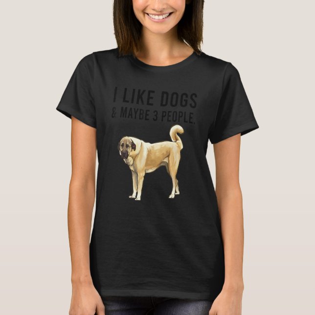 I Like Anatolian Shepherd Dogs And Maybe 3 People T Shirt (Framsida)