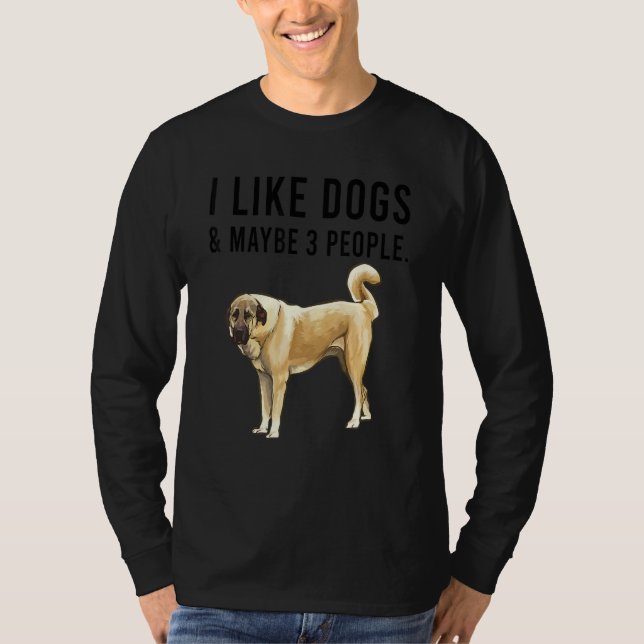I Like Anatolian Shepherd Dogs And Maybe 3 People T Shirt (Framsida)