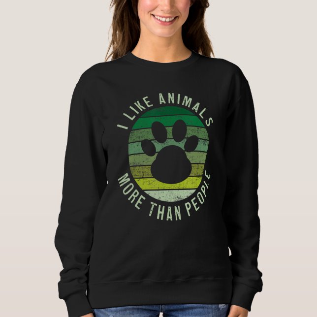 I Like Animals More Than People  Vegan Vegetarian  T Shirt (Framsida)