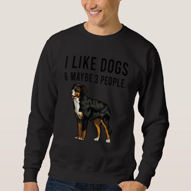 I Like Bernese Mountain Dogs And Maybe 3 People Lång Ärmad Tröja (Framsida)