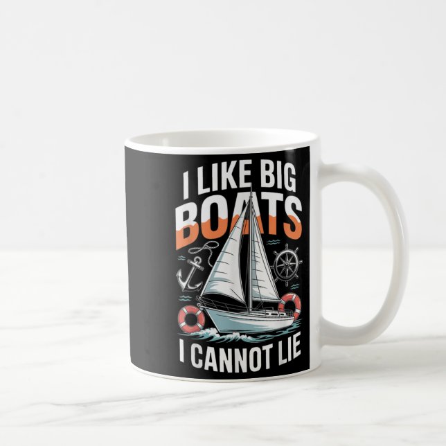 I Like Big Boats I Cannot Lie - Funny Sailing &amp Kaffemugg (Höger)