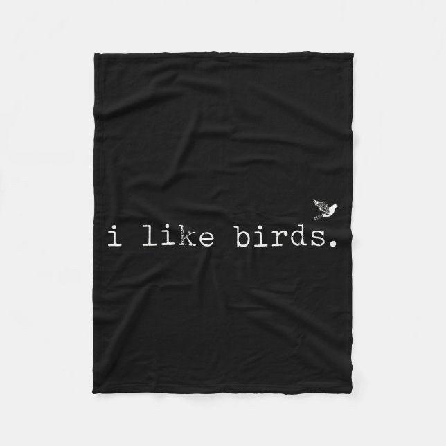 I Like Birds Funny Minimalist Birdwatching Introve Fleecefilt (Framsidan)