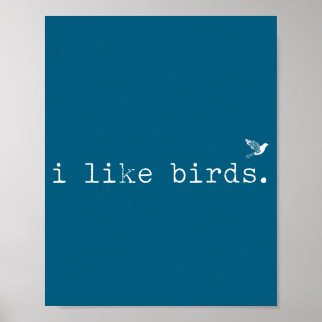 I Like Birds Funny Minimalist Birdwatching Introve Poster (Framsidan)