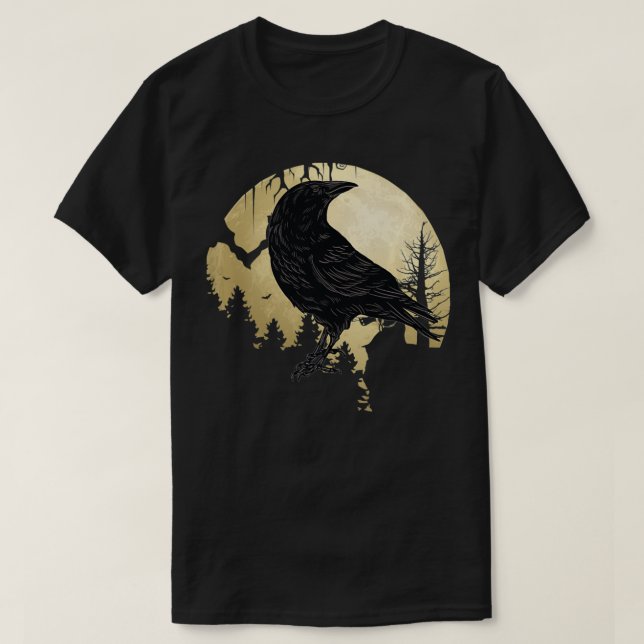 I like Birds Viking Crow Blackbird Raven Silhouett T Shirt (Design framsida)