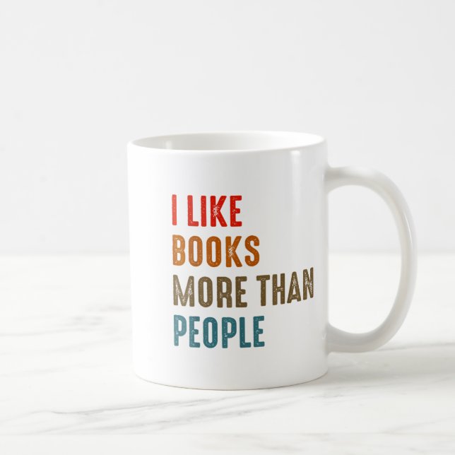 I Like Books More Than People Funny Book Lovers Bo Kaffemugg (Höger)