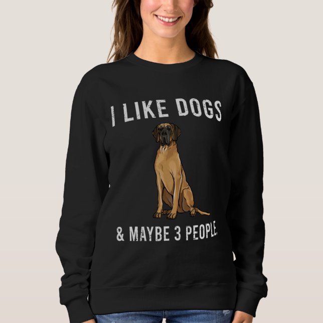 I Like Brown Great Dane Dogs And Maybe 3 People T Shirt (Framsida)