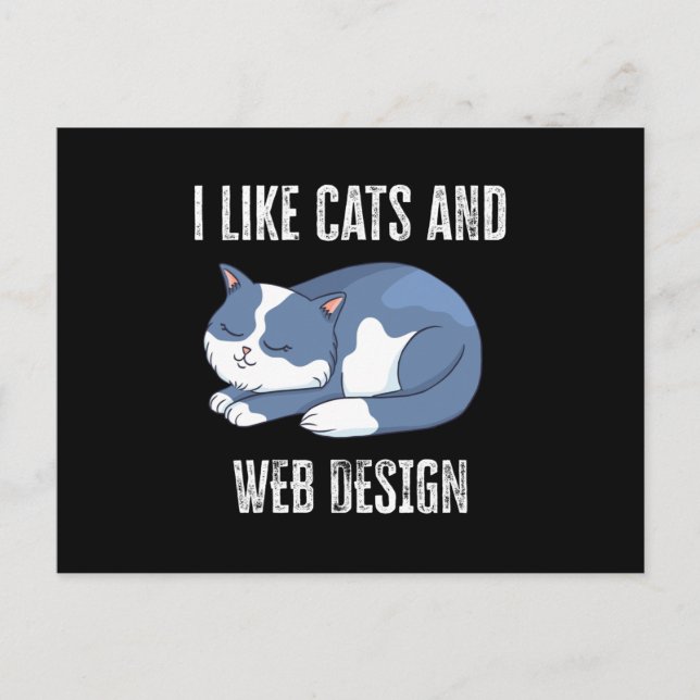 I like Cats and Web Design Gift Vykort (Framsida)