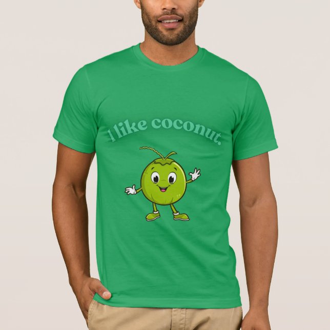  I Like Coconut - Cute Cartoon Coconut Funny T-Shi T Shirt (Framsida)