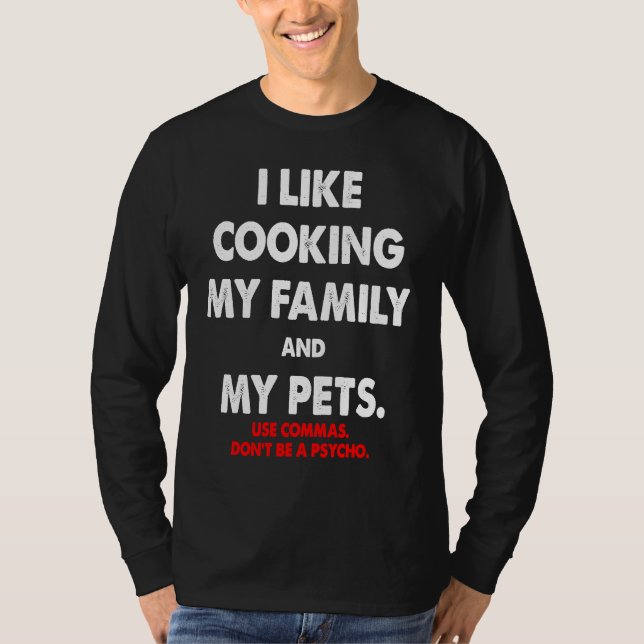 I Like Cooking Grammer T Shirt (Framsida)