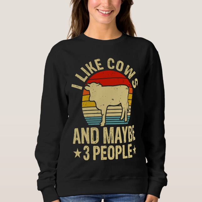 I Like Cows And Maybe 3 People T Shirt (Framsida)