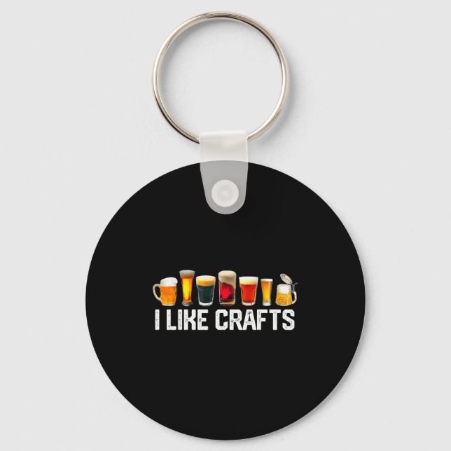 I Like Crafts Craft Beer Microbrew Hops Funny Gift Nyckelring (Framsida)