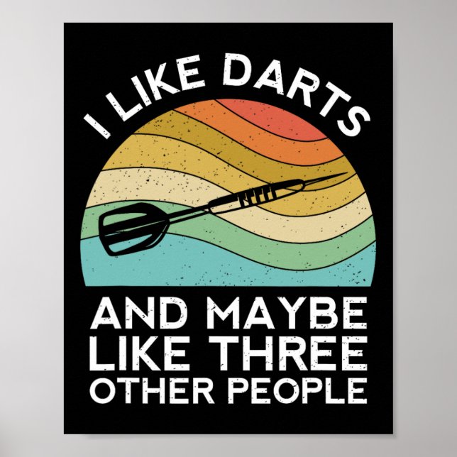 I Like Darts Cricket Dart 501 Beer Retro Funny Thr Poster (Framsidan)