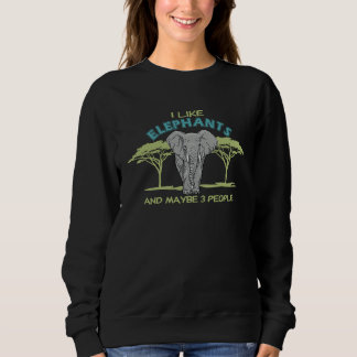 I Like Elephants And Maybe 3 People  Animal T Shirt