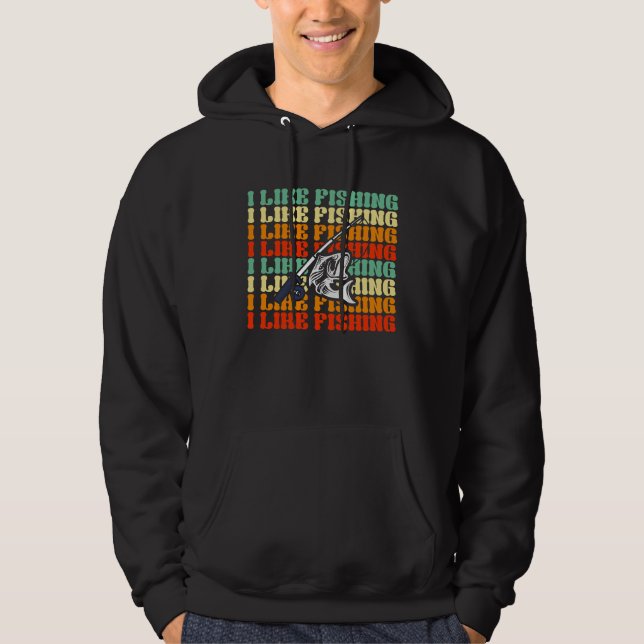 I Like Fishing Time Fisherman Angel Outfit Hoodie (Framsida)