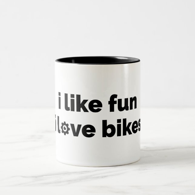 I Like Fun I Love Bikes Två-Tonad Mugg (Center)