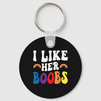 I Like Her Breast Lesbian Couples Lgbtq Funny Vale Nyckelring