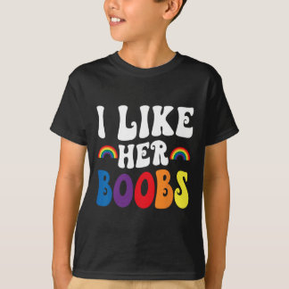 I Like Her Breast Lesbian Couples Lgbtq Funny Vale T Shirt