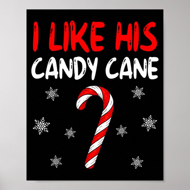 I Like His Candy Cane Christmas Couples Xmas Match Poster (Framsidan)