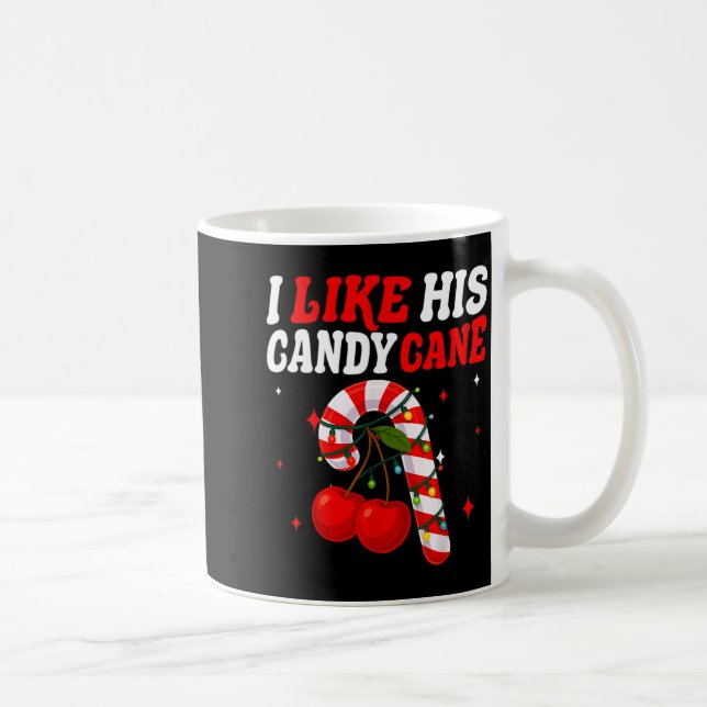 I Like His Candy Cane Couples Matching Christmas F Kaffemugg (Höger)