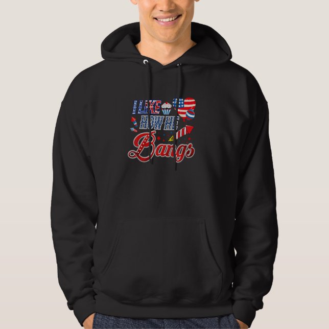 I Like How He Bangs Fireworks  4th of July Couple  Hoodie (Framsida)