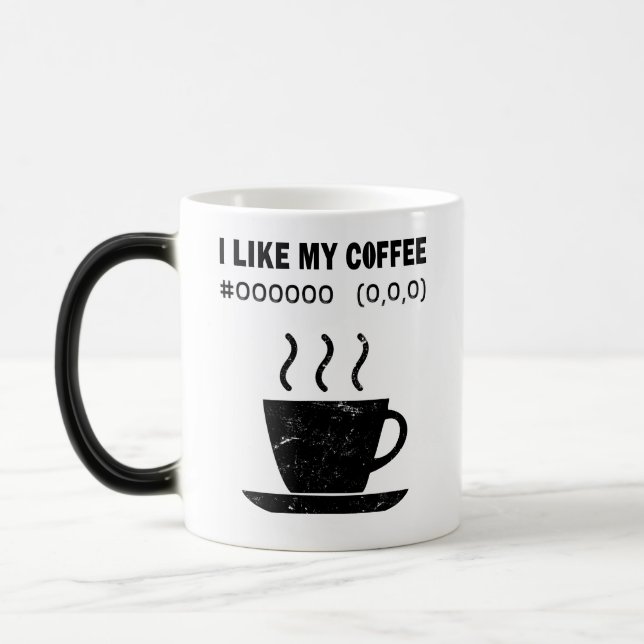 I Like My Coffee Black Funny Programmer Coder Mug Magisk Mugg (Vänster)