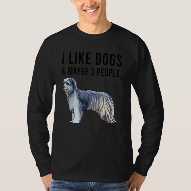 I Like Pyrenean Shepherd Dogs And Maybe 3 People T Shirt (Framsida)