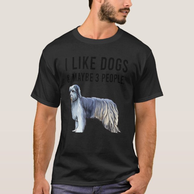 I Like Pyrenean Shepherd Dogs And Maybe 3 People T Shirt (Framsida)
